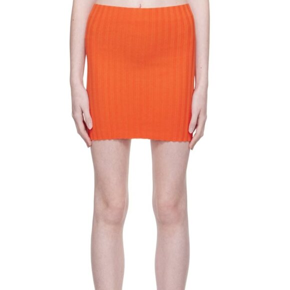 Cotton Citizen Dresses & Skirts - Cotton Citizen Orange Capri Mini Skirt Ribbed Knit Size Medium NEW $155